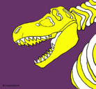 Dibujo Esqueleto tiranosaurio rex pintado por tom789010