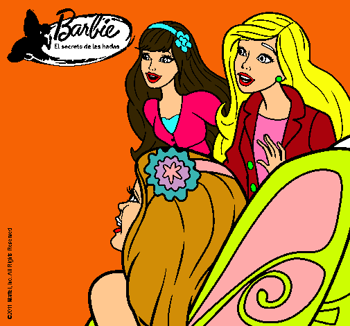 Dibujo Barbie y sus amigas sorprendidas pintado por lindax 