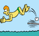 Dibujo Salto de trampolín pintado por nadar