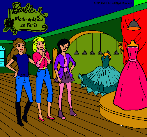 Dibujo Barbie mirando vestidos pintado por yesenia_jacob