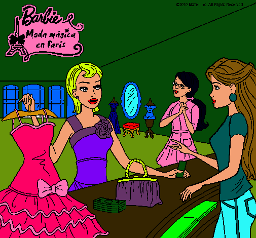 Dibujo Barbie en una tienda de ropa pintado por yesenia_jacob