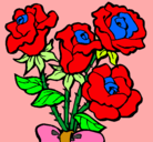 Dibujo Ramo de rosas pintado por corazon1