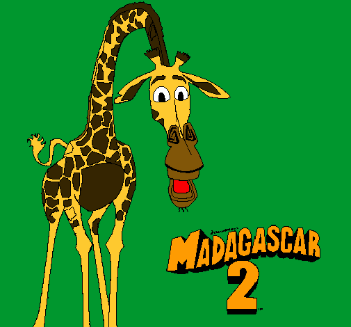 Dibujo Madagascar 2 Melman pintado por celes