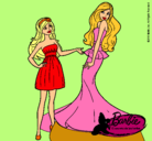 Dibujo Barbie estrena vestido pintado por hadas