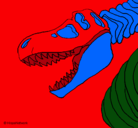 Dibujo Esqueleto tiranosaurio rex pintado por JULIO2006