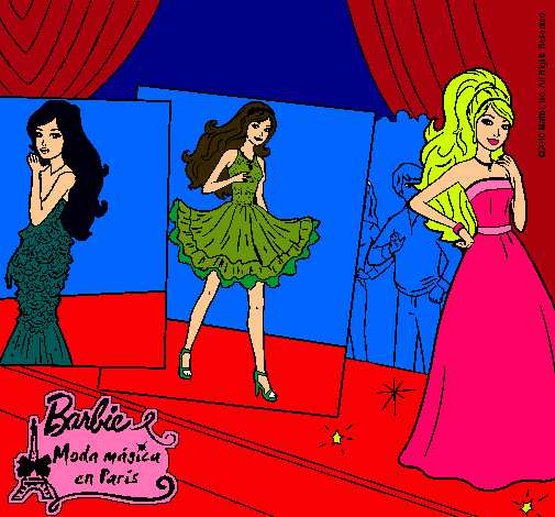 Dibujo Barbie, desfilando por la pasarela pintado por yesenia_jacob