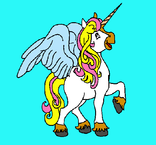 Dibujo Unicornio con alas pintado por LucyVega22