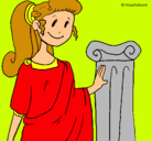 Dibujo Joven romana pintado por dulcegera