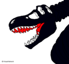 Dibujo Esqueleto tiranosaurio rex pintado por nubolet