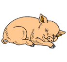 Dibujo Cerdo durmiendo pintado por franmario