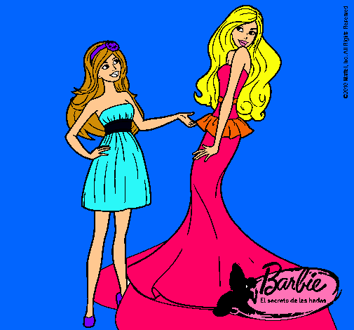 Dibujo Barbie estrena vestido pintado por sacha21