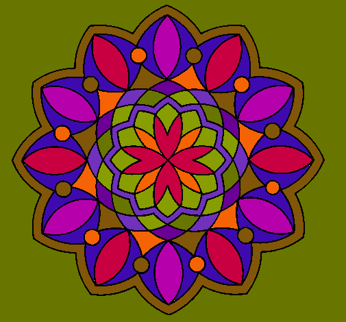 Dibujo Mandala 3 pintado por blanca