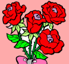 Dibujo Ramo de rosas pintado por corazon1