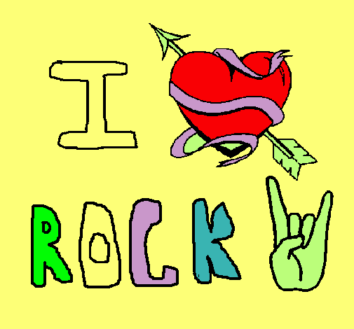 Dibujo I love rock pintado por liset