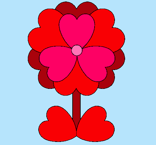Dibujo Flor de corazones pintado por jazmille