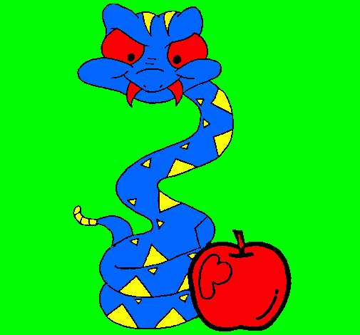 Dibujo Serpiente y manzana pintado por federico1199