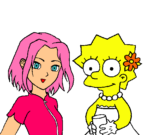 Dibujo Sakura y Lisa pintado por 13miguel