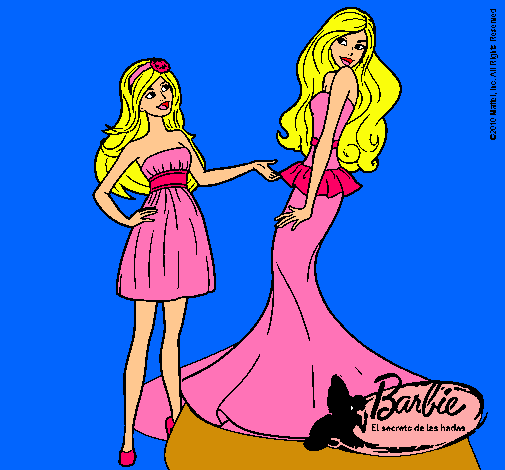 Dibujo Barbie estrena vestido pintado por MaRiiaa