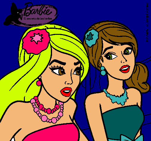 Dibujo Barbie y su amiga pintado por yesenia_jacob