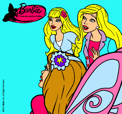 Dibujo Barbie y sus amigas sorprendidas pintado por martina