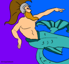 Dibujo Poseidón pintado por casz