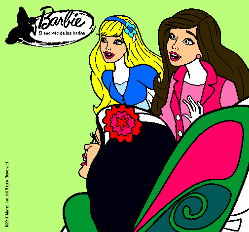 Dibujo Barbie y sus amigas sorprendidas pintado por nicolasa