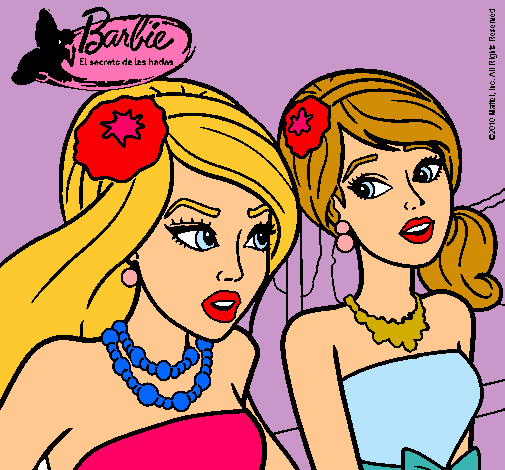 Dibujo Barbie y su amiga pintado por 3elena3