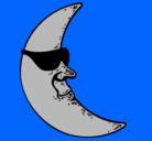 Dibujo Luna con gafas de sol pintado por federico1199