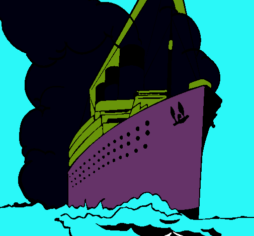 Dibujo Barco de vapor pintado por jajajaja