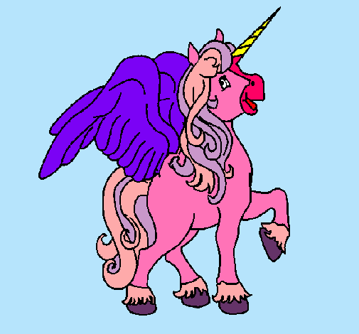 Dibujo Unicornio con alas pintado por jazmille