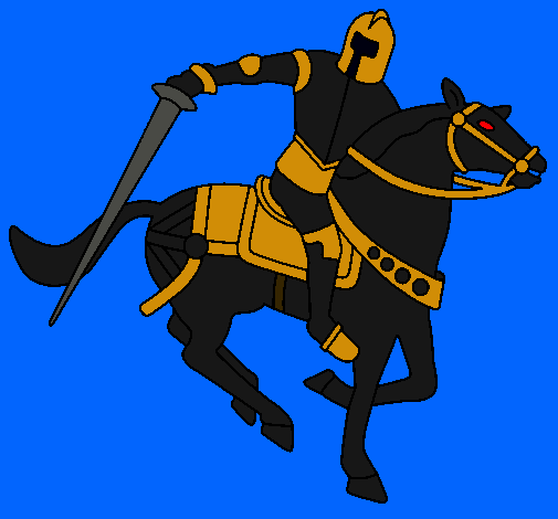 Dibujo Caballero a caballo IV pintado por Acuarion  