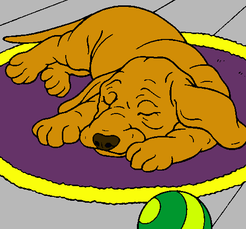 Dibujo Perro durmiendo pintado por matorllo