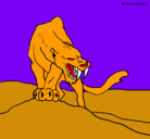Dibujo Tigre con afilados colmillos pintado por jaguarron