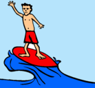 Dibujo Surfista pintado por surfeador