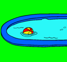Dibujo Pelota en la piscina pintado por notelodigo