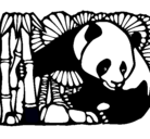 Dibujo Oso panda y bambú pintado por 13miguel