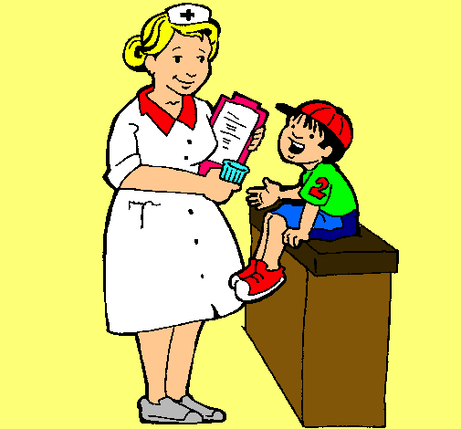 Dibujo Enfermera y niño pintado por isita1