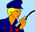 Dibujo Policía con el walkie pintado por anaromao