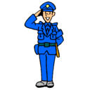 Dibujo Policía saludando pintado por u65t