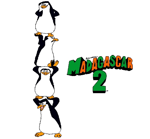 Dibujo Madagascar 2 Pingüinos pintado por 13miguel