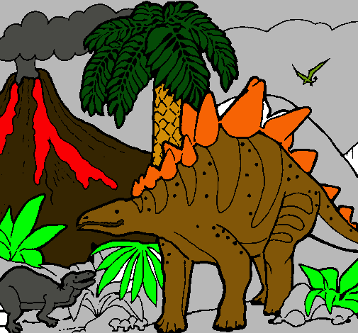 Dibujo Familia de Tuojiangosaurios pintado por 040407