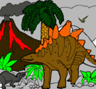Dibujo Familia de Tuojiangosaurios pintado por 040407