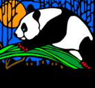 Dibujo Oso panda comiendo pintado por assko