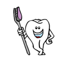 Dibujo Muela y cepillo de dientes pintado por ffdd
