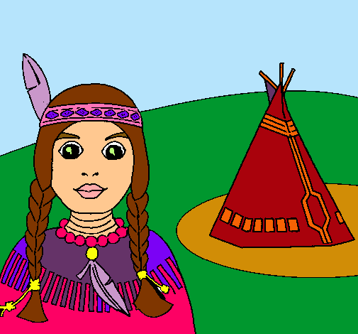 Dibujo India y tepee pintado por Kriz