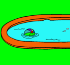 Dibujo Pelota en la piscina pintado por pisina