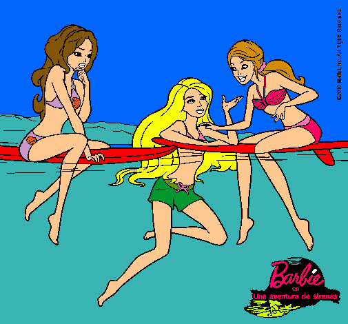 Dibujo Barbie y sus amigas pintado por maggy