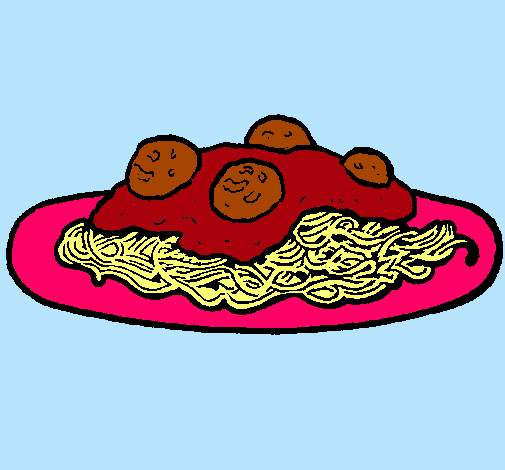 Dibujo Espaguetis con carne pintado por Cristina-M