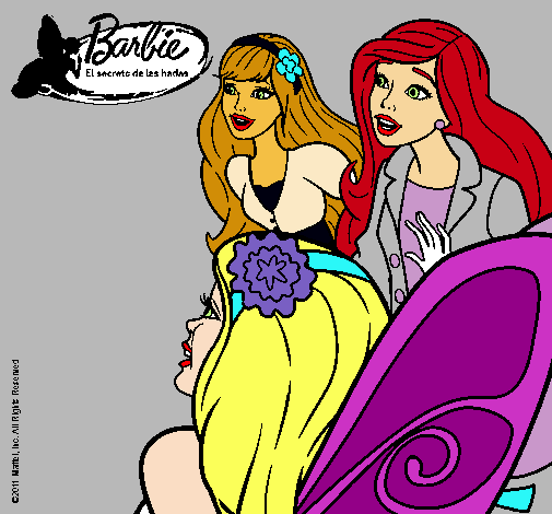 Dibujo Barbie y sus amigas sorprendidas pintado por maggy