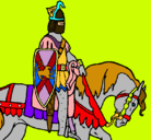 Dibujo Caballero a caballo pintado por Bastons